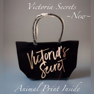 Victoria's Secret Black Tote with Gold VS Logo
~New~Retired Item~